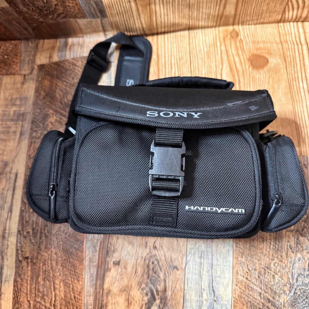 Sony Handycam Camcorder Bag Black Nylon Padded Shoulder Strap Case Vintage